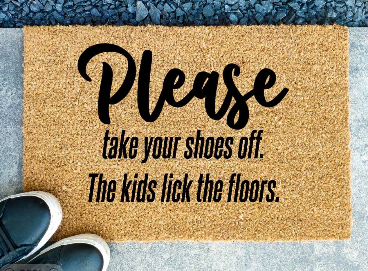 Kids lick the floors