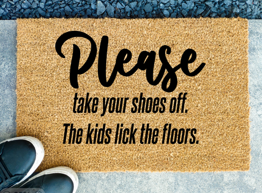 Kids lick the floors